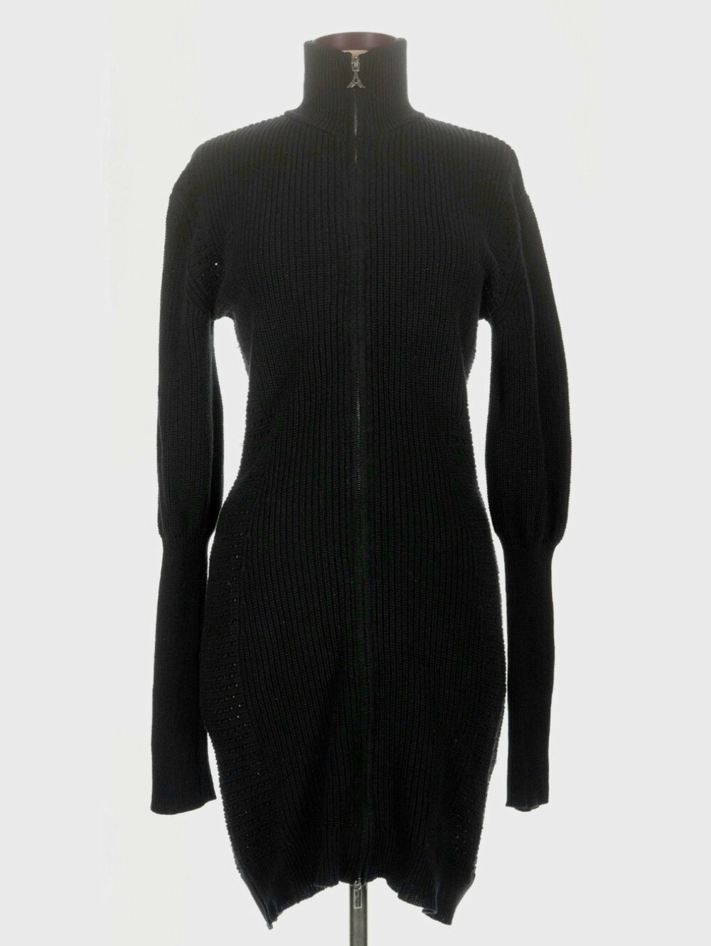 Maniere De Voir High Neck Knit Sweater Dress Black 8